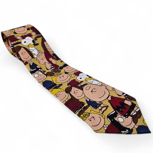 Charlie Brown and Gang Dress Tie Men's Cartoon Comic Characters Retro Snoopy - Picture 3 of 6